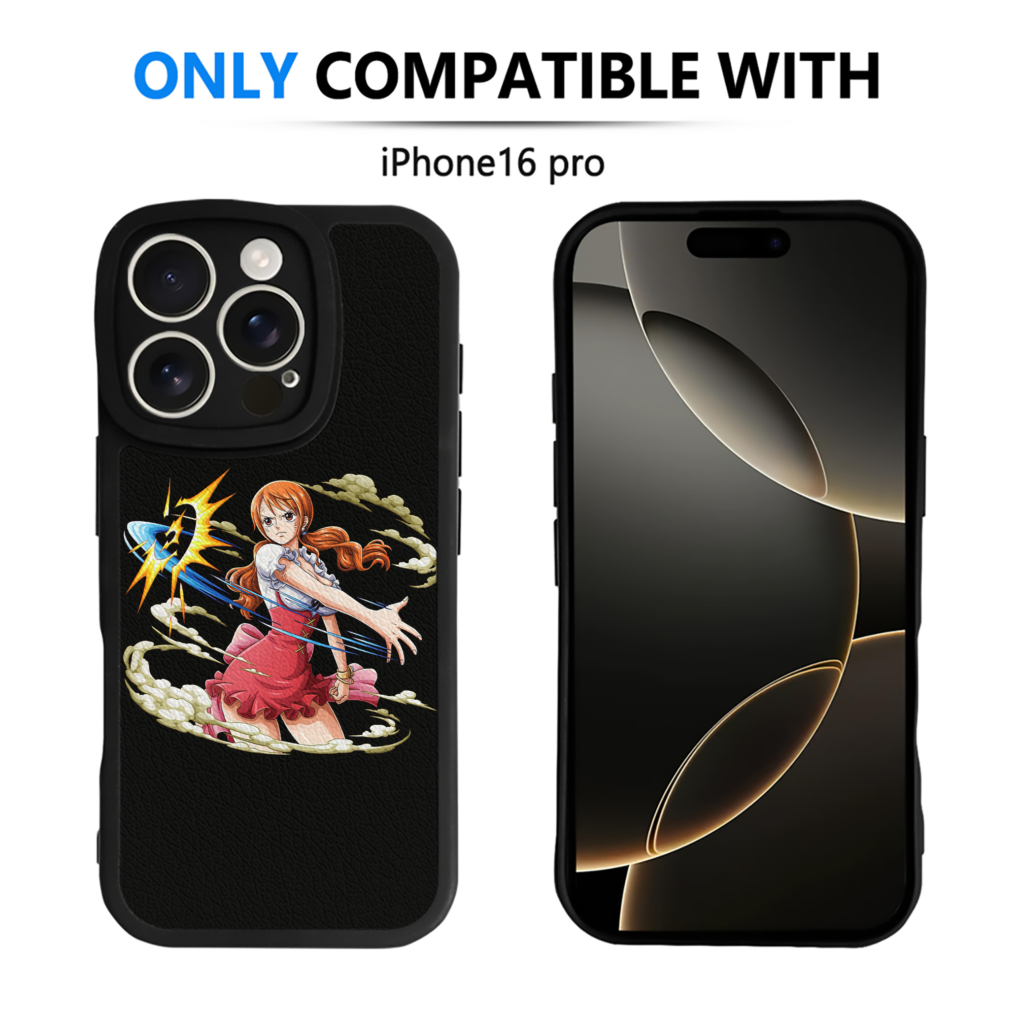 （画像用） ワンピース ナミ ONE PIECE Nami 【iPhone 16シリーズ対応】シリコンスマホケース（レザー調） 材質：シリコン